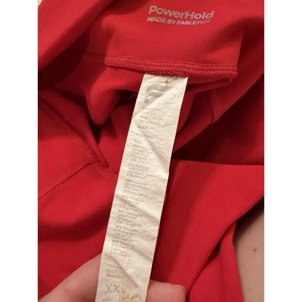Fabletics Leggings Womens XXL Red High Rise Athletic Powerhold